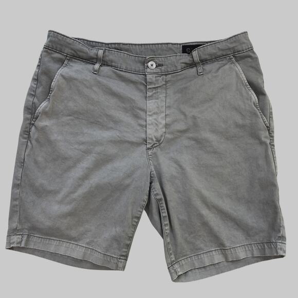 AG Wanderer Slim Shorts Mens 36x9 Gray Stretch Casual Chino Flat Front - Picture 1 of 14